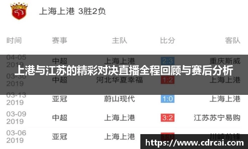 上港与江苏的精彩对决直播全程回顾与赛后分析